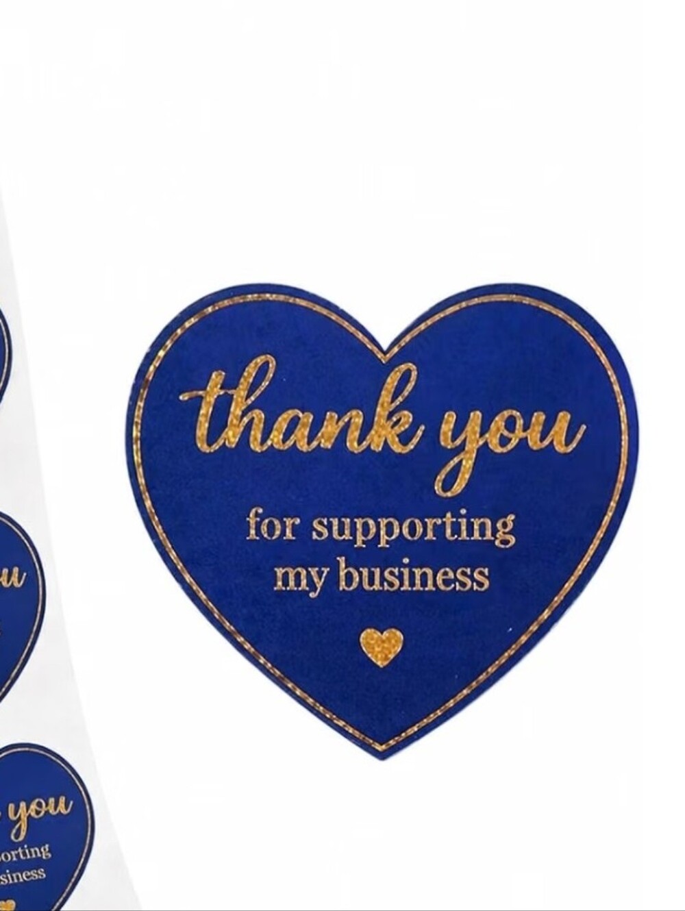 Thank You Heart Stickers - Thank You for Supporting My Business, 50 Stickers